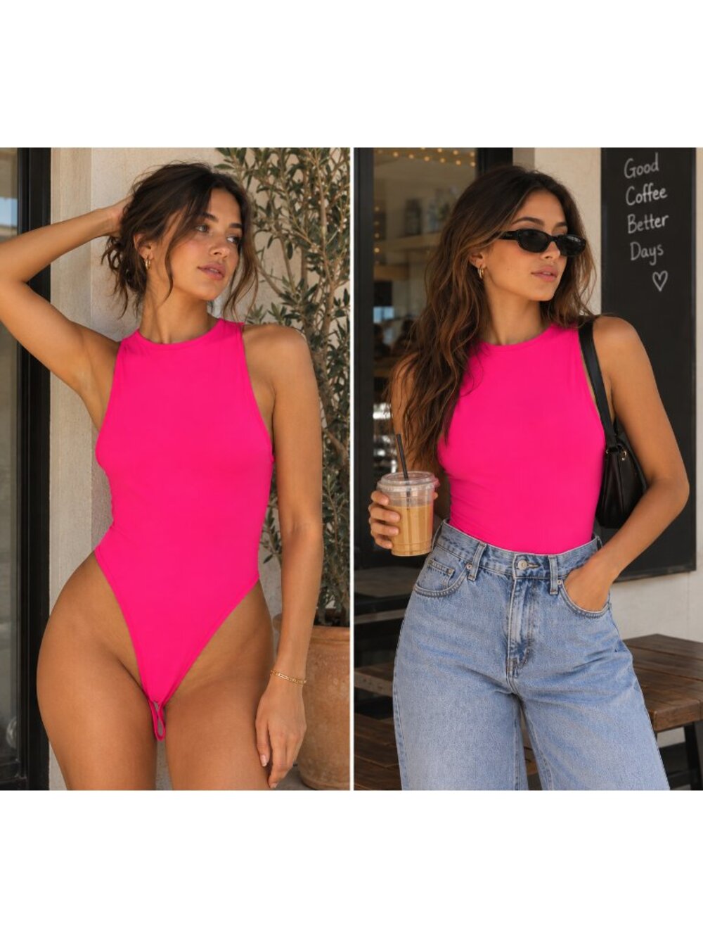 LC Lizette Collection Los Angeles Boutique Neon Slinky Fitted Stretch Bodysuit M